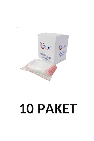 Tropic 10 Paket Kilitli Naylon Torba 23x31 Kilitli Poşet 250li