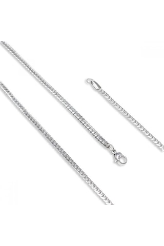 Erkek Balık Sırtı Çelik Kolye 0.8mm 9198 Gümüş