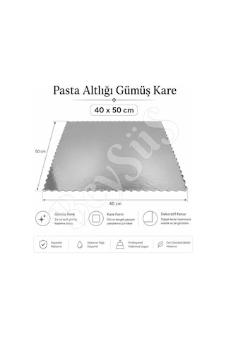 Pasta Altlığı Gümüş Kare 40x50 Cm