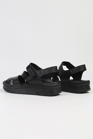 Pierre Cardin Pc-5143 Kadın Deri Sandalet Siyah