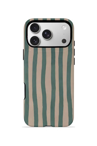 Apple iPhone Uyumlu 17 Pro Vorian Çift Katmanlı Magsafe Kılıf Sage Riviera Stripe