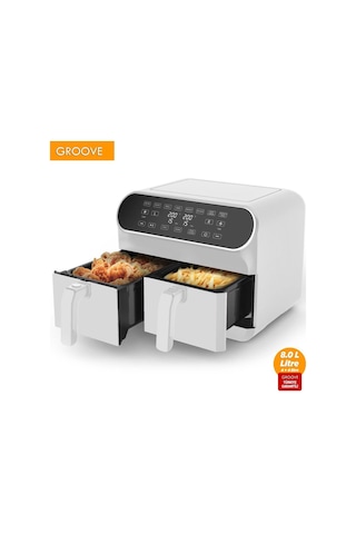 Groove MAX PLUS XXL 1800 W 4 Lt +4 Lt 8 Lt Çift Hazneli Smart Air Fryer
