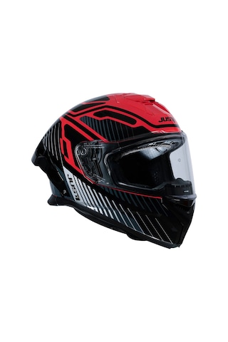 Just1 J-str Tactical Kapalı Motosiklet Kaskı Kırmızı Gümüş Kırmızı / Gümüş