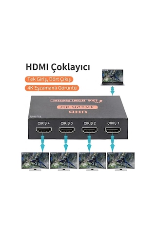 4k Ultra Hd 3d 4 Port Hdmı Splitter Çoğaltıcı 1 Giriş 4 Çıkış