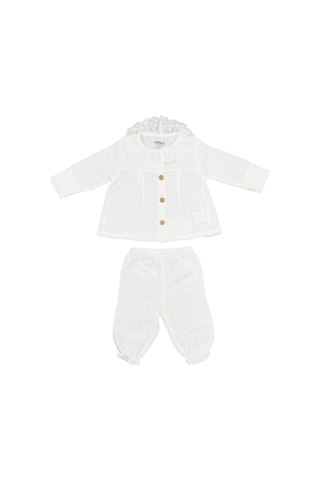 Baby Müslin Newborn Pure Theme Hırka 2'li Takım 10135 Ekru