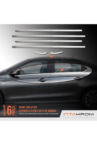 Citroen C - Elysee Krom Cam Çıtası 6 Parça 2012 Ve Üzeri P. Çelik