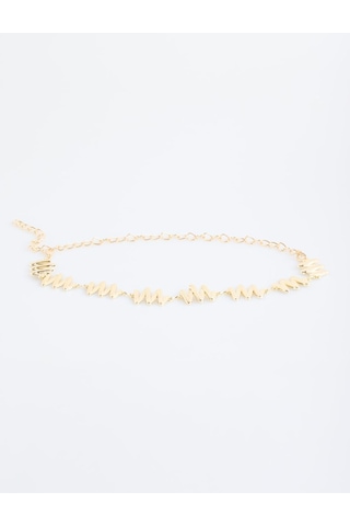 Jimmy Key Jimmy Key Altın Rengi Zikzak Detaylı Zincir Kemer 6sw417616150