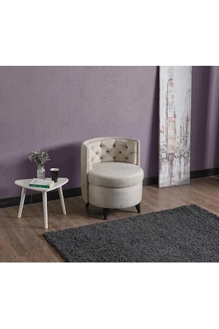 Melina Kapitoneli Silinebilir Kumaş Konforlu Modern Tasarım Renk Seçenekli Sırtlı/sırtsız Puf / Tekli Sandalye A1