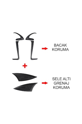 GP Kompozit Honda Dio 2021-2025 Uyumlu Bacak ve Sele Altı Grenaj Koruma Seti Siyah
