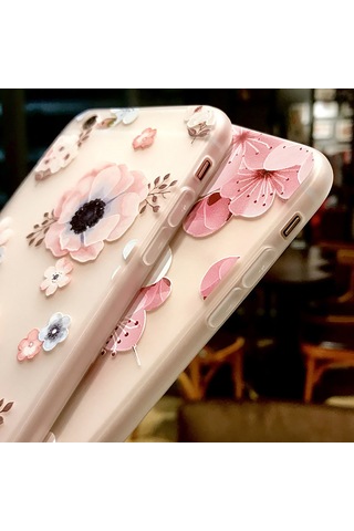 Suofeng Tpu Mat Kapak İphone Uyumlu 6/7/8/x/xs/xr/xs Max/11/11 Pro/11 Pro Max İçin Pembe Çiçek Desenli, Şok Emici, Tam Korumalı, Anti-kayma Telefon Kılıfı