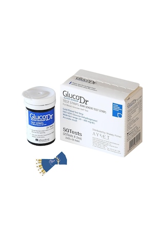 Gluco Dr Şeker Ölçüm Çubuğu Strip 50 Adet Gluco Dr Şeker Ölçüm Çubuğu Strip 50 Adet