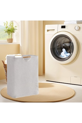 Pazly Suntek Çok Amaçlı Katlanabilir Çamaşır Sepeti, Ev Dolap Banyo Gri Gri