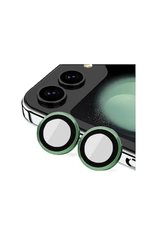 Mey İthalat Samsung Uyumlu Galaxy Z Flip 5 Valdez Metal Kamera Lens - Koyu Yeşil