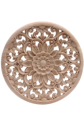 Suntek 1 Adet Ahşap Oyma Köşe Onlay Aplike Çerçeve Ev 30cm