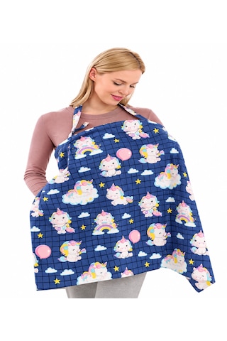 More Home Bebek Emzirme Örtüsü Puset Örtüsü 80x100 CM Bulutlu Gök Kuşağı Koyu Mavi More Home Bebek Emzirme Örtüsü Puset Örtüsü 80x100 CM Bulutlu Gök Kuşağı Koyu Mavi