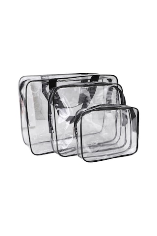 Padalink Siyah Küçük Pvc Transparent Giyim Çantası - Su Geçirmez, Kol Koluyla Taşınabilir, Çabuk Temizlenir, Çeşitli Kullanim Alanı Siyah