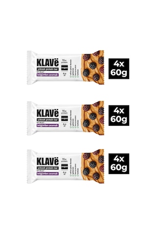 Yüksek Protein Bar Böğürtlen Aromalı - 60 G X 12 Adet - 15g Protein, Vegan Ve Glutensiz - 925151672