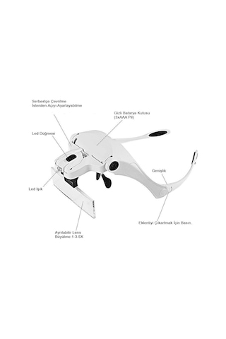 Dailytech Led Işıklı Gözlük Büyüteç