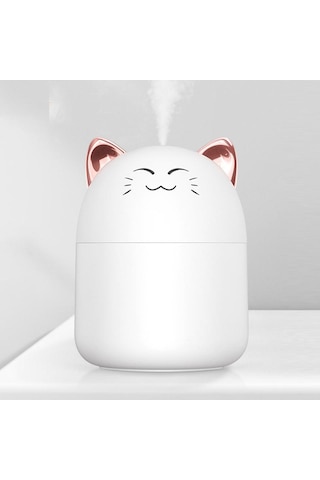 Renkli Ortam Işığı İle Masaüstü Nemlendirici 250 ML Kapasiteli Aroma Difüzör Ev Aromaterapi Nemlendiriciler Difüzörler Yatak Odası Beyaz