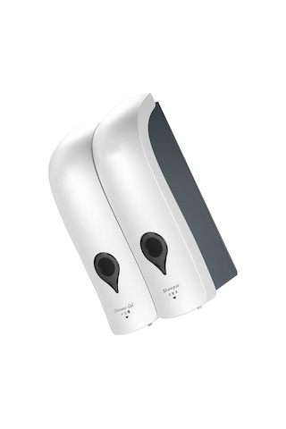 Chuangdıan-300 Ml 2 Hıçbır Sondaj Duvara Monte Çift Sabunluk Manuel,beyaz Diğer