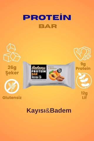 Kayısılı & Bademli Hurmalı Protein Bar 55gr 2xbar X3 Adet