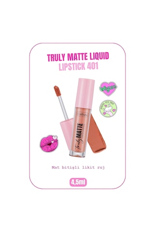 Callista Truly Matte Liquid Lipstick Mat Likit Ruj 401 Barely There - Nude