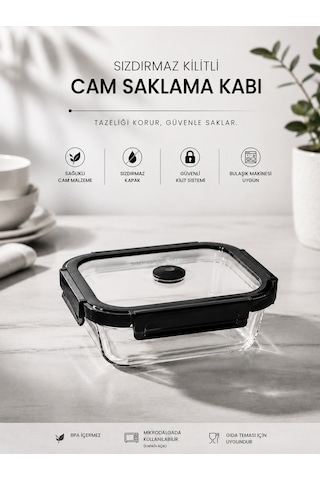 Cam Saklama Kabı Ve Borcam - Siyah-6105