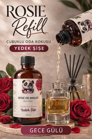 Rosie Rose De Minuit Çubuklu Oda Kokusu Yedek Şişe 250 Ml Gece Gülü Aromalı Yedek Şişe Fresh