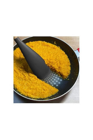 Yenigeldi 1adet Silikon Kaşık 2si 1 Arada Spatula Yapışmaz,siyah