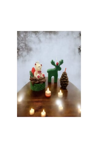 3 Lü El Yapımı Doğal Mum Set Yeşill