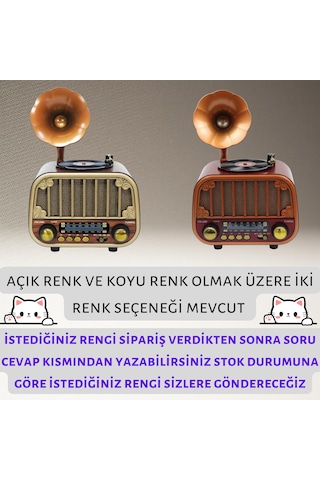 Dexxony Dcx-13 Kahverengi Nostaljik Radyo & Zarif Nostaljik Ahşap Görünümlü Radyo Bluetooth Hoparlör