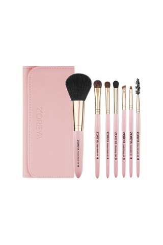 Sones Zoreya 7'si 1 Arada Makyaj Fırçası Seti Fırça Allık Fırçası Fondöten Fırçası Makyaj Fırçası Çantası Yeni Pembe