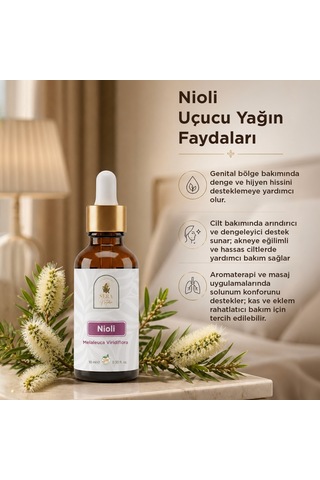 %100 Saf Nioli Uçucu Yağı 10 Ml - Niaouli Essential Oil Melaleuca Viridiflora Nioli