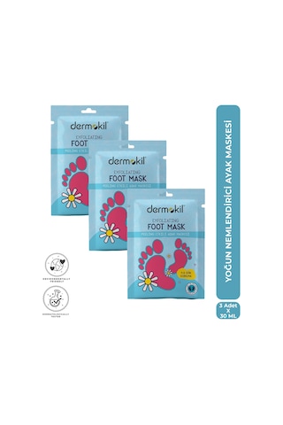 Dermokil Peeling Etkili Çorap Tipi Soyulabilir Ayak Maskesi 30 Ml X 3 Adet