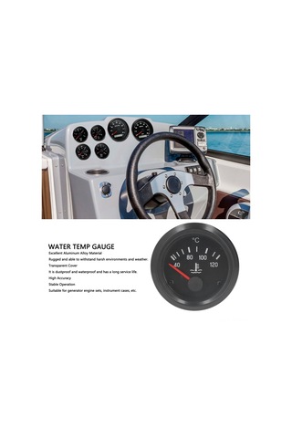 Maiyame Yüksek Hassasiyetli 52mm Led Su Sıcaklık Göstergesi - Alüminyum Alaşımlı, 12v, 40-120 C, Kolay Montaj