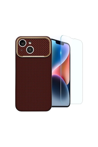 Nihcase Apple iPhone Uyumlu 14 Kılıf M-safe Şarj Özellikli Paris Zerre Sert Pc Kapak + Ekran Koruyucu