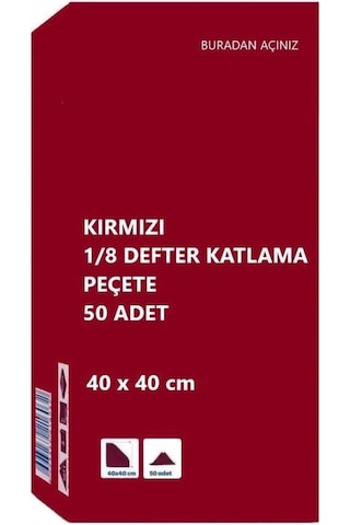 Omnisoft 40x40 cm 1/8 Defter Katlama Servis Peçetesi 50 Adet Kırm