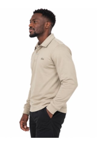 Lacoste Polo Çıt Çıt Kapama Dar Kesim Bej Uzun Kol Açık Bej