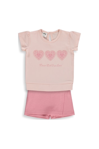 Civil Baby Kalpler Nakışlı 6-18 Ay Takım - Pudra Somon