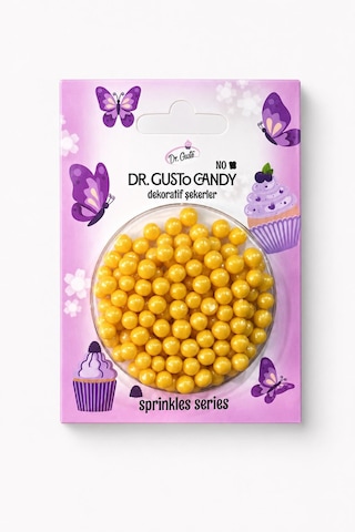 Dr. Gusto 4 Mm Sarı Boncuk Pasta Süsleme Şekeri