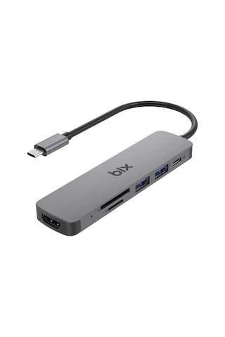 Bix BX09HB Type-C To 2 USB HDMI SD TF Kart Okuyucu Çoklayıcı Hub