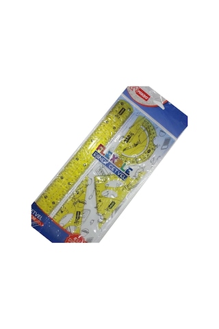 Sarı Esnek Cetvel 4 Lü Çizim Seti Kırılmaya Dayanaklı Fl-04 Sarı