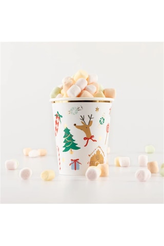 Meri Meri - Jolly Christmas Cups - Yeni Yıl Bardaklar 8'li