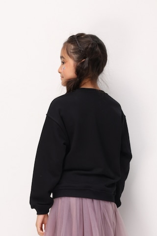 Le Mabelle Siyah Pullu Yıldız Nakışlı Kız Çocuk Sweatshirt - Dina Siyah