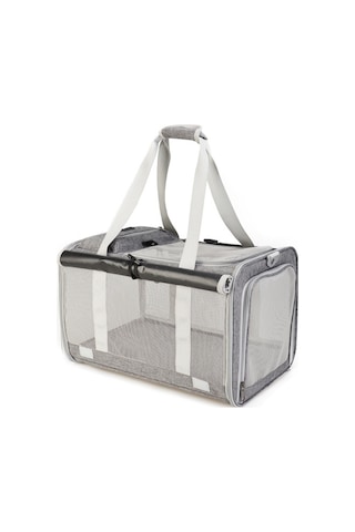 Hqgoodstore Yeni Evcil Hayvan Dışarı Taşınabilir Nefes Alabilen Katlanabilir Taşınabilir Büyük Kapasiteli İki Küçük Kedi Dış Çanta Gri