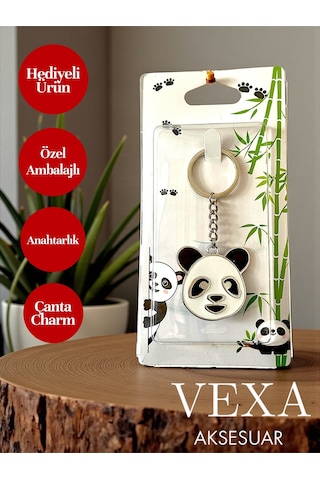 Panda Figürlü Metal Anahtarlık Çanta Süsü Hediyelik Özel Ambalajlı Ve Hediyeli Ürün