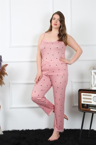 Akbeniz Kadın Büyük Beden Somon İp Askılı Pijama Takım 202196 Somon
