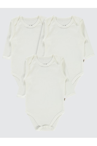 Civil Baby Bebek 3'lü Çıtçıtlı Badi 12-36 Ay Beyaz