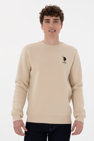 U.S. Polo Assn. Erkek Regular Fit Bisiklet Yaka Taş Sweatshirt 50292596-VR049