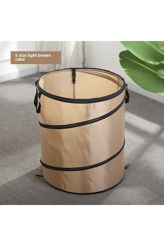 Mufunye Taşınabilir Çadırcılık Çöp Kutusu, Bahçe Yaprakları İçin Katlanabilir Tasarım, M Boyutu Bej-açık Kahve , M Kelepçe İle Dışarıda Kullanım
